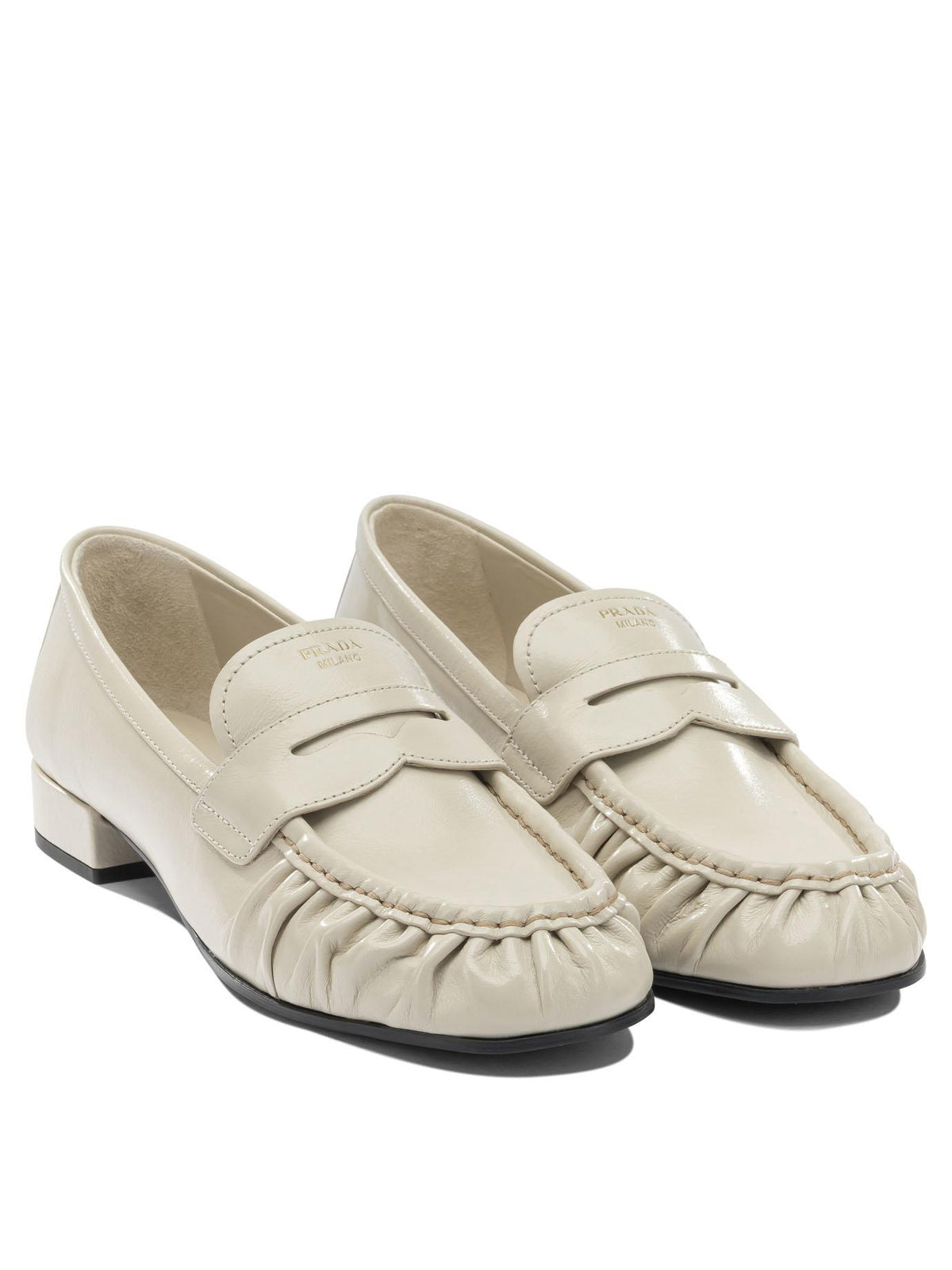 PRADA Black Leather Loafers