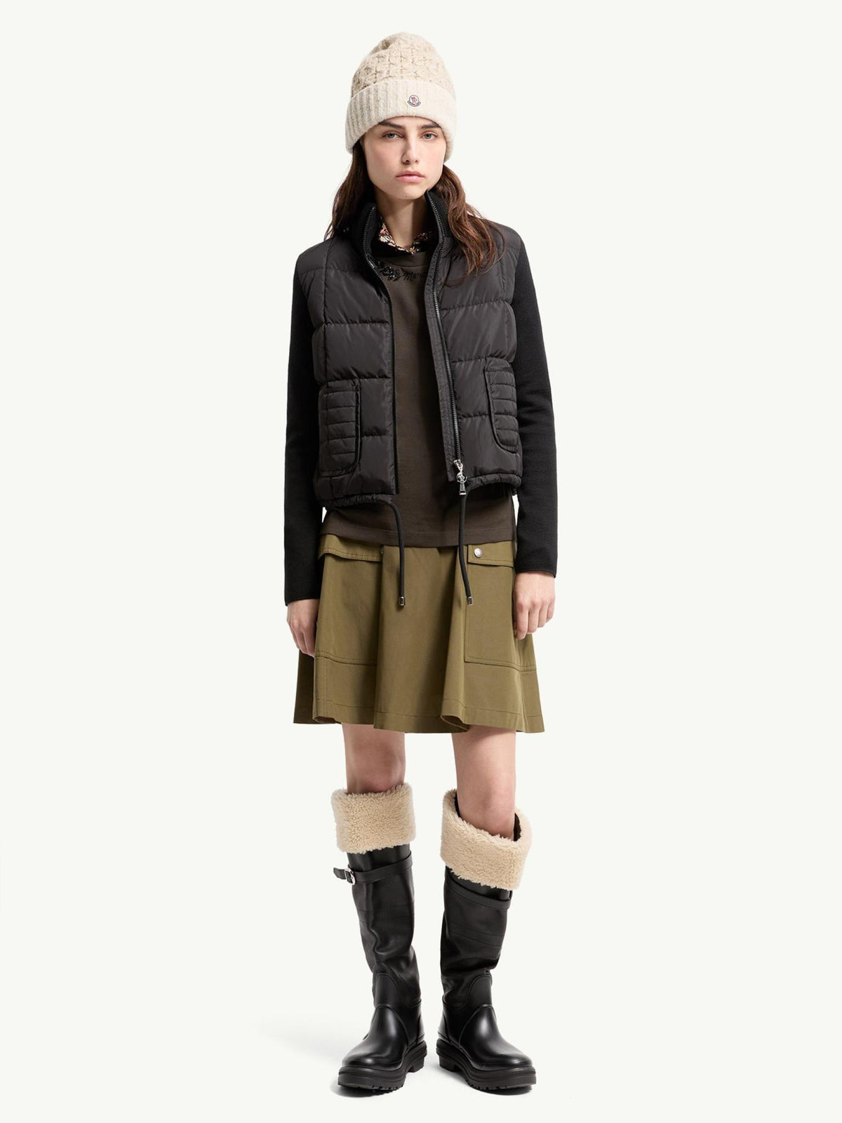 Moncler Black Nylon Bomber Down Jacket