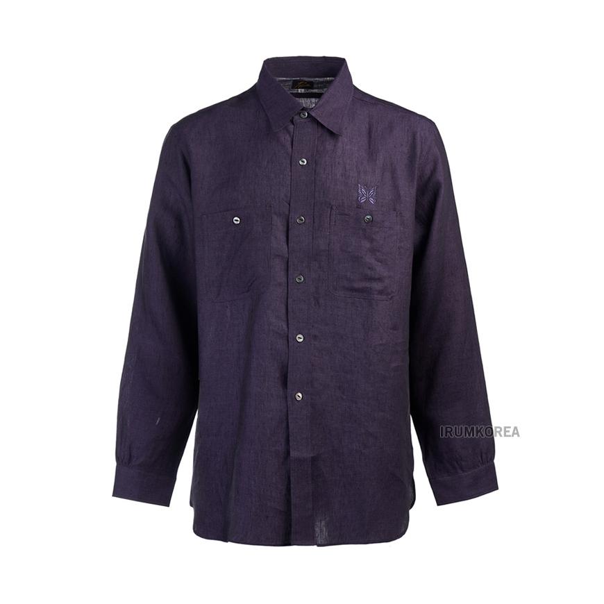 NEEDLES Men’s Chambray Work Shirt Long Sleeve QV291B PURPLE