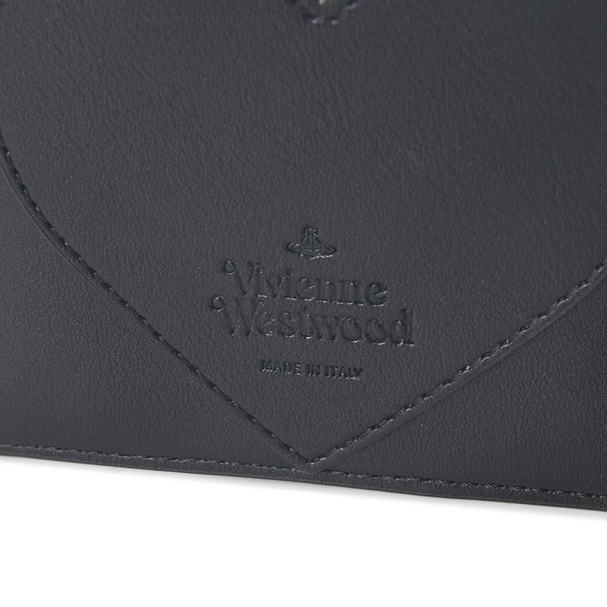 Vivienne Westwood Heart Leather Women’s Card Holder Wallet Black