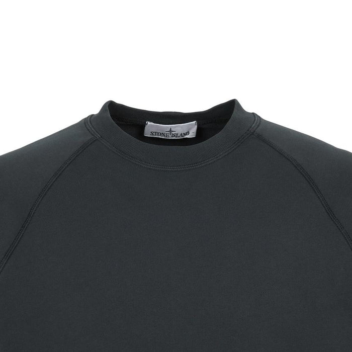 STONE ISLAND Men’s Crewneck Sweatshirt Black Cotton Pullover