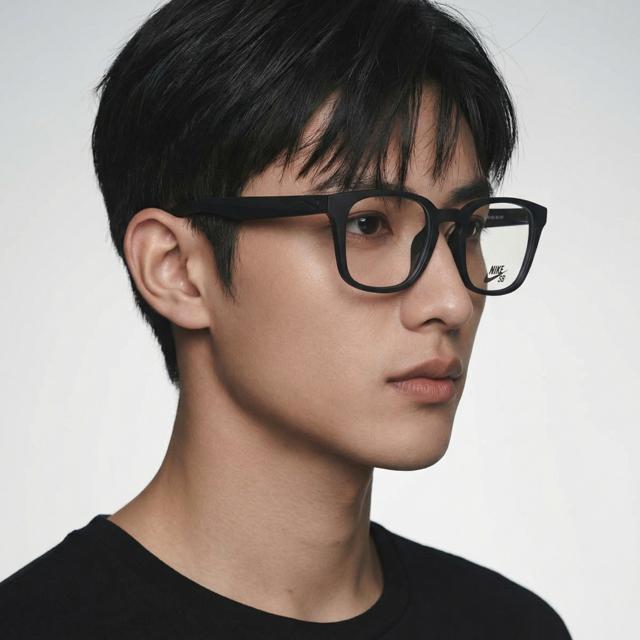 Nike Matte Black Square Acetate Unisex Eyeglass Frames NIKE7114 002