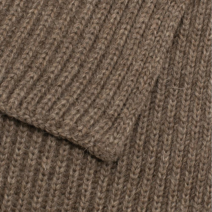 ANDERSEN-ANDERSEN Ribbed Wool Short Scarf Natural Taupe Men’s Scarf