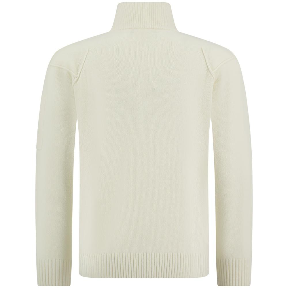 CP Company Half-Zip Turtleneck Knit Sweater for Men White