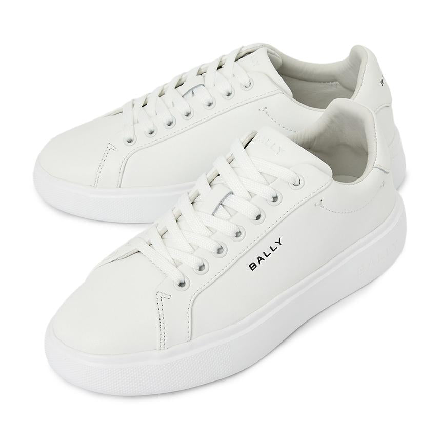 BALLY Women’s Low-Top Sneakers Leather White Casual Shoes