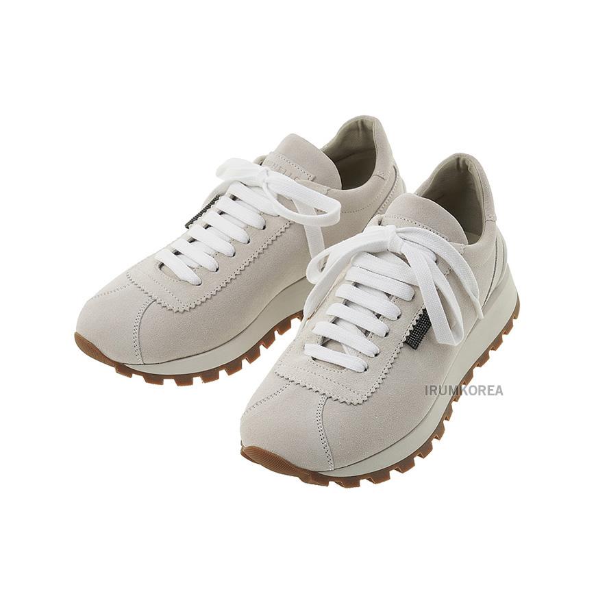Brunello Cucinelli Shiny Tab Leather Low Top Sneakers Women’s MZSFG2110 C159