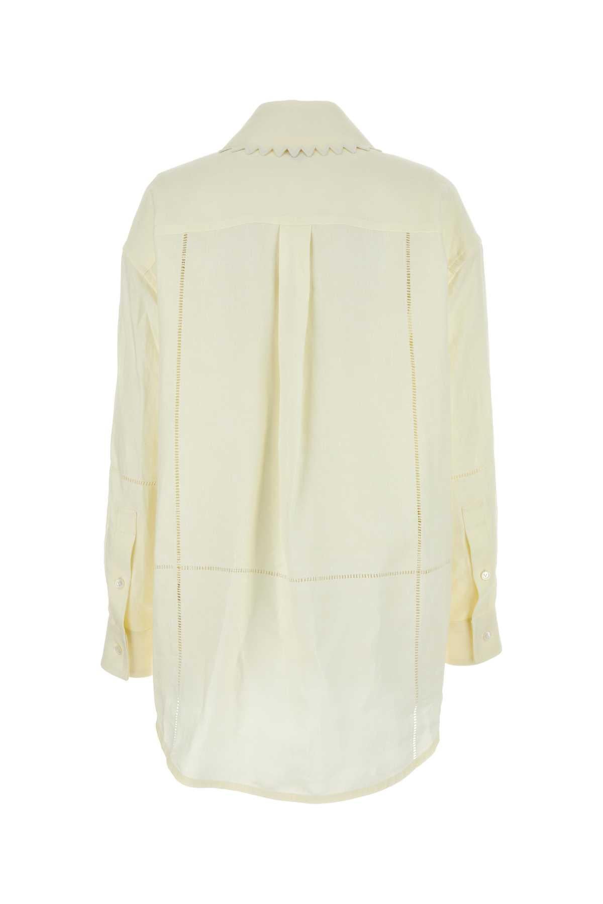 Bottega Veneta Long Sleeve Cotton Shirt Women’s Ivory