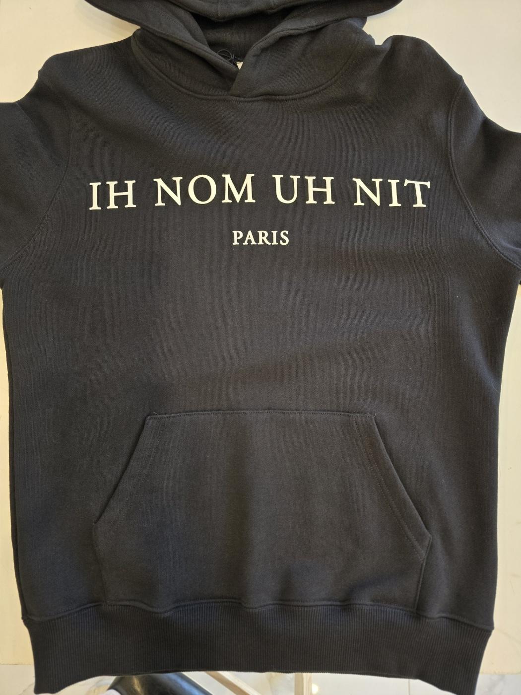 IH NOM UH NIT Black Initial Logo Hoodie Sweatshirt for Men NCW18278 009
