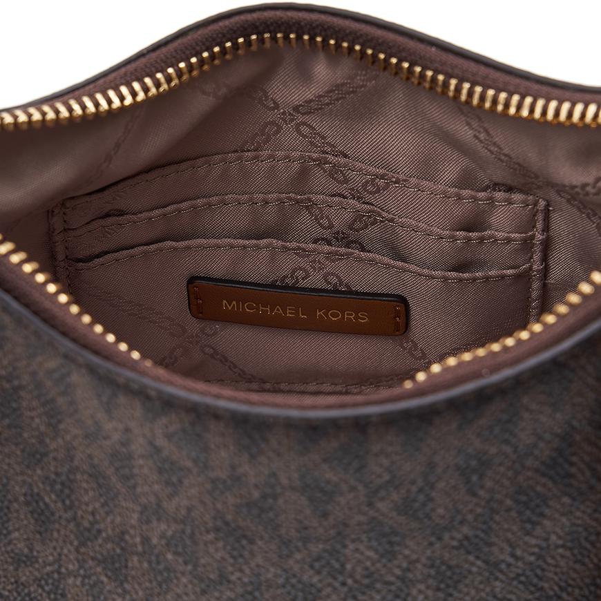 Michael Kors Piper Shoulder Bag Brown Monogram Canvas Handbag