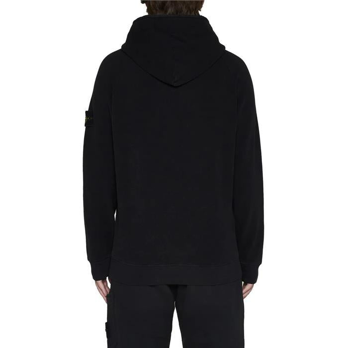STONE ISLAND Black Logo Patch Hoodie Sweatshirt 791561252 V0029