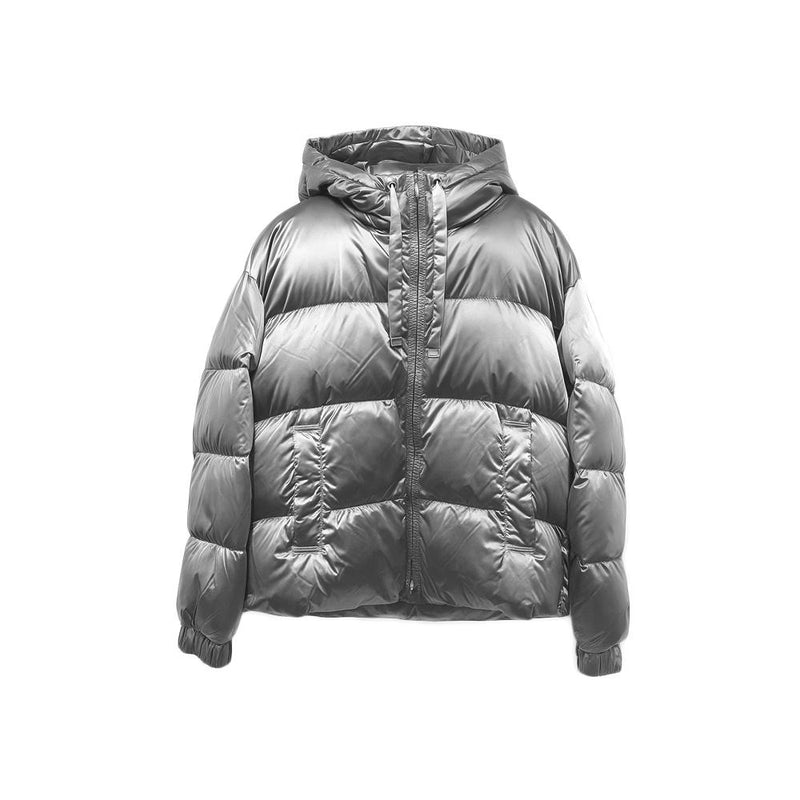 Max Mara Grey Technical Satin Puffer Jacket 2529486165 001