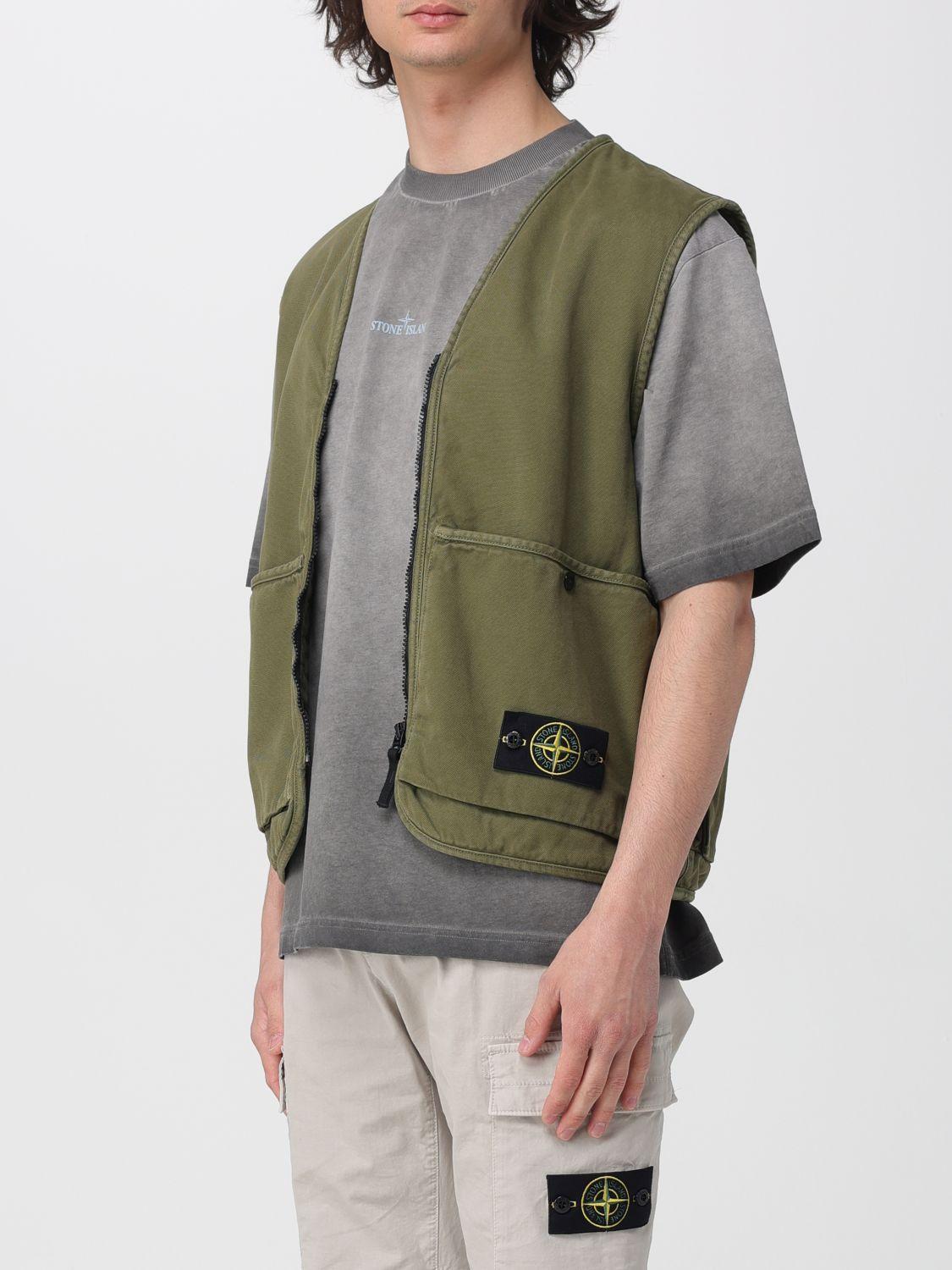 STONE ISLAND Nylon Lightweight Vest Men's Outerwear Green