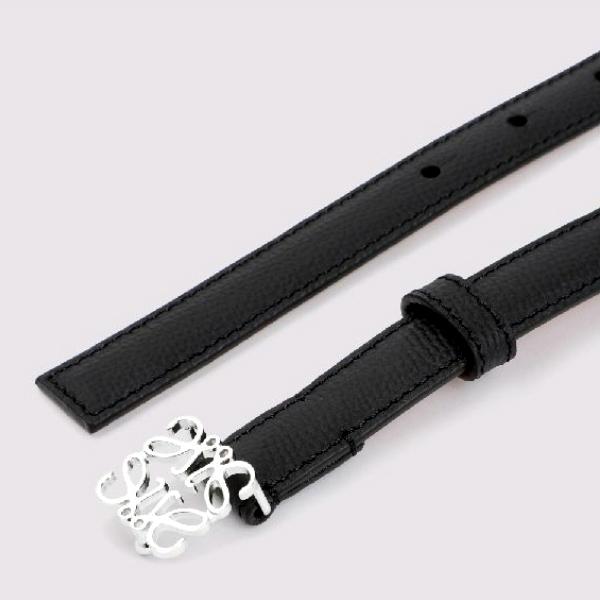 LOEWE Anagram Pebble Grain Calfskin Slim Belt