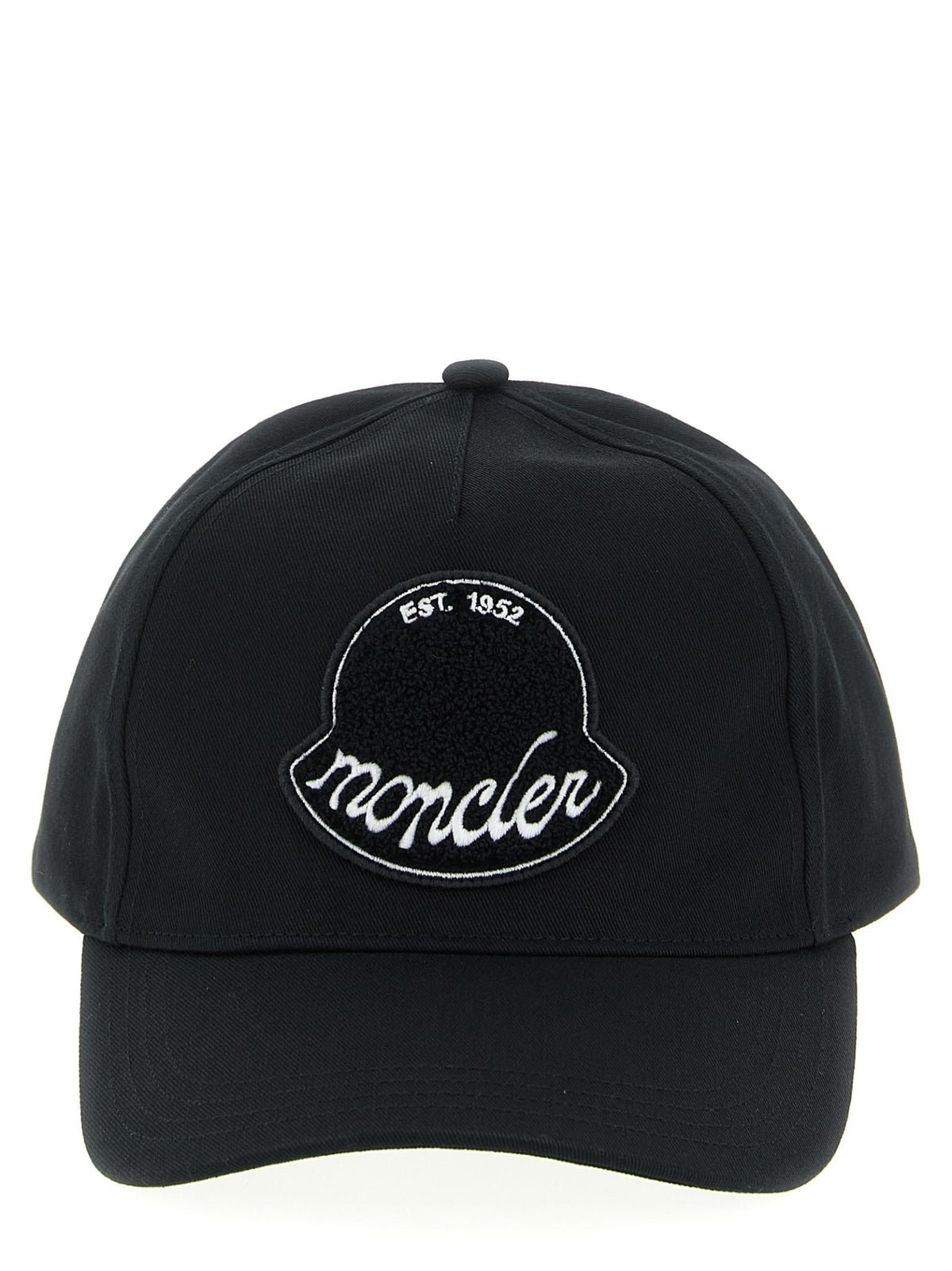 Moncler Black Cotton Logo Baseball Cap for Men