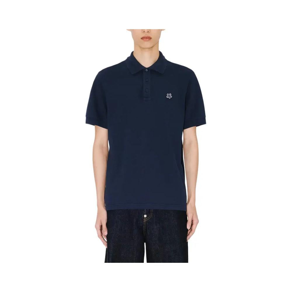 KENZO Navy Boke Flower Cotton Polo Shirt for Men