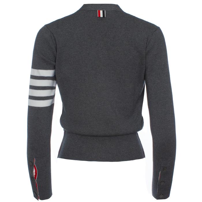 THOM BROWNE Milano Stitch Merino Wool Cardigan Gray Women