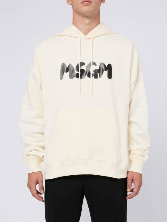 MSGM Hooded Sweatshirt Women’s Top 3740MM10624779902 WHITE DOM