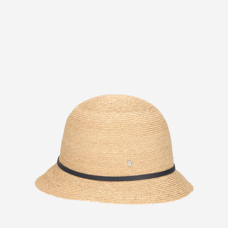 HELEN KAMINSKI Besa 6 Raffia Cloche Bucket Hat Women’s 50172 NATURAL INDIGO