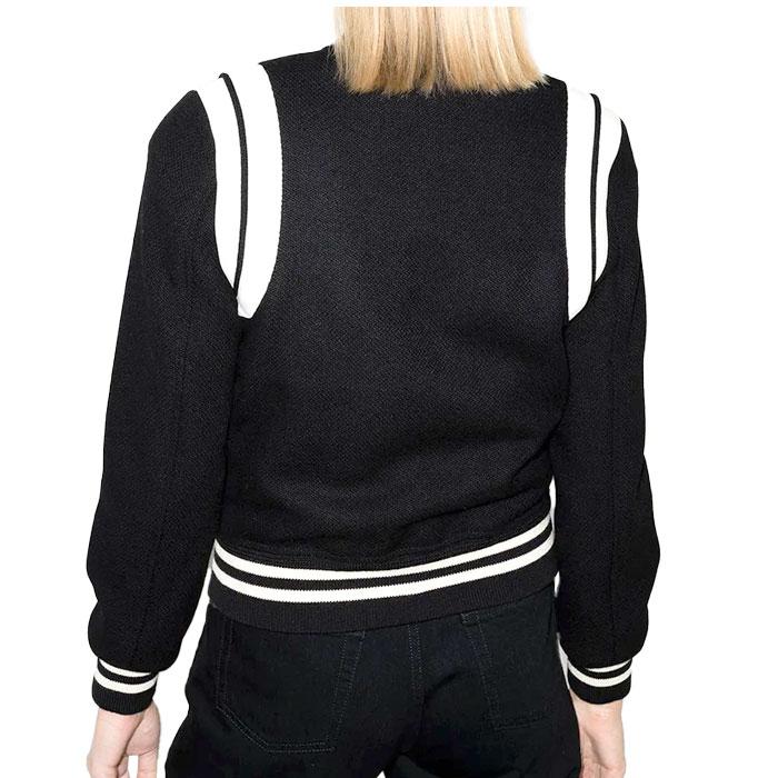 Saint Laurent Women’s Classic Teddy Bomber Jacket Black Leather