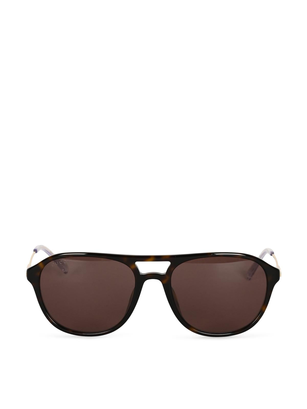 GUCCI Black Acetate Square Sunglasses for Men