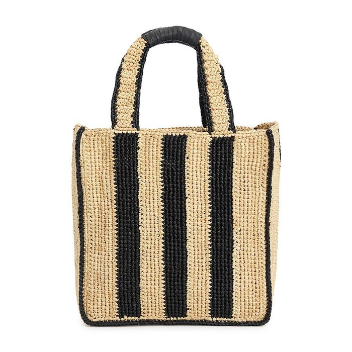 HELEN KAMINSKI Woven Raffia Tote Bag BAG51902 NATURAL CHARCOAL