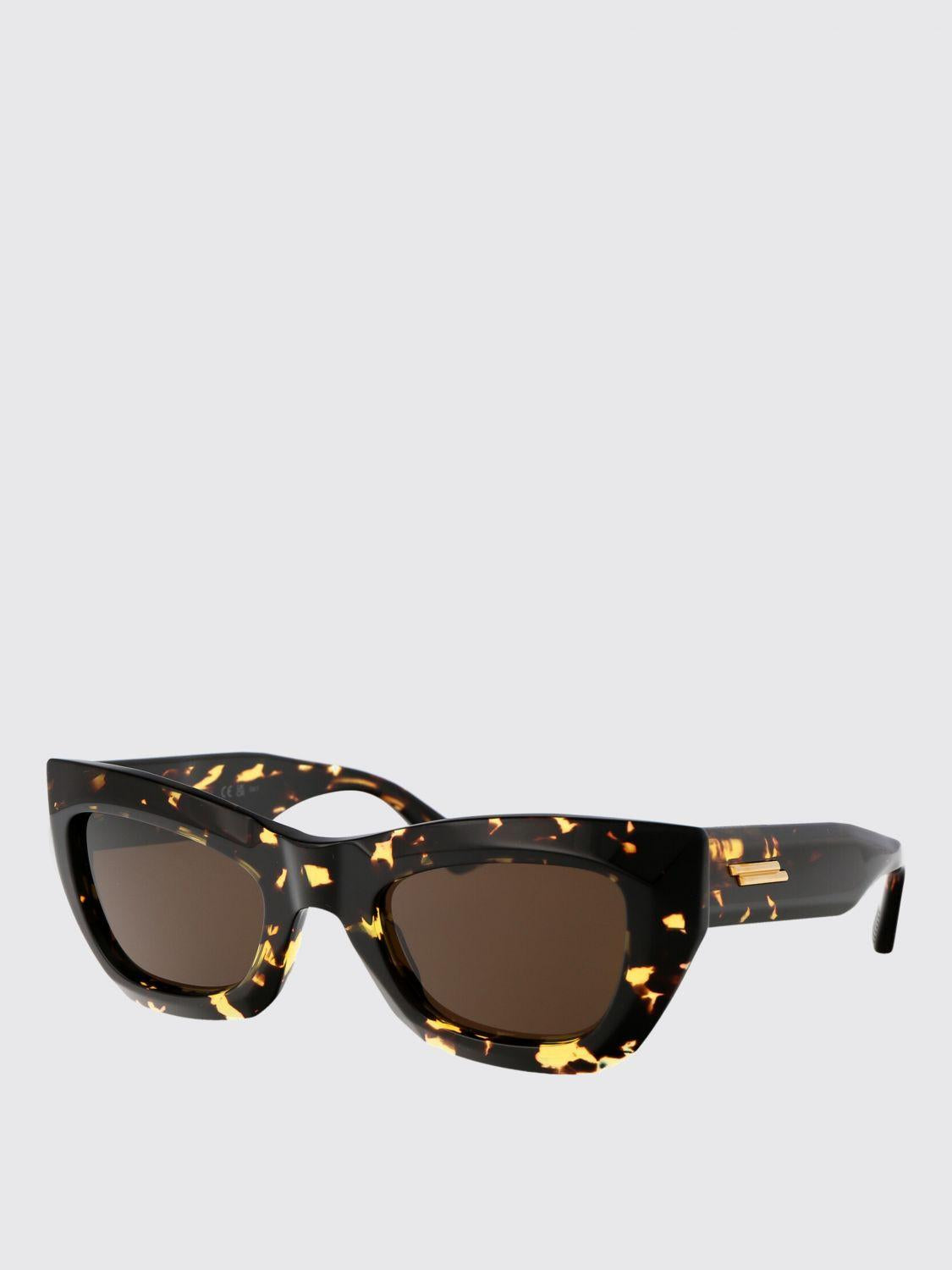 Bottega Veneta Black Acetate Rectangle Sunglasses
