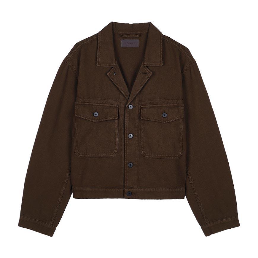 Lemaire Men’s Trucker Jacket Brown Cotton