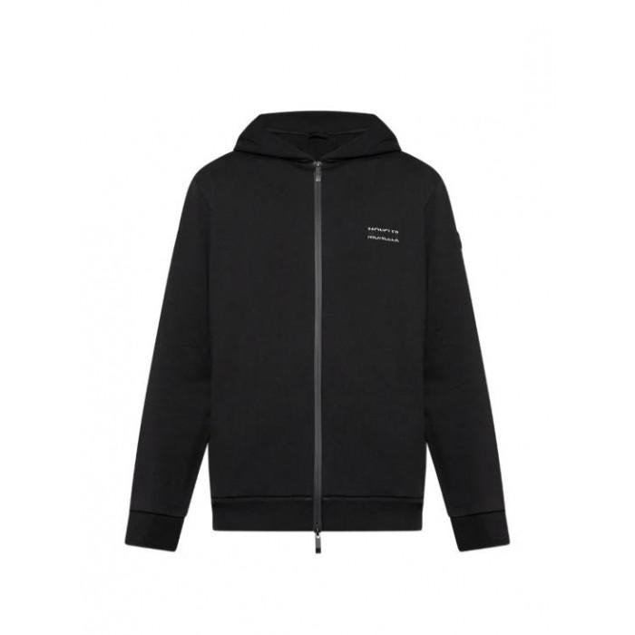Moncler Men's Logo Cotton Fleece Zip-Up Hoodie 8G00010 89AZY 999