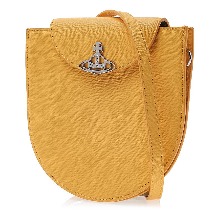 Vivienne Westwood Saffiano Half Moon Saddle Crossbody Bag Navy