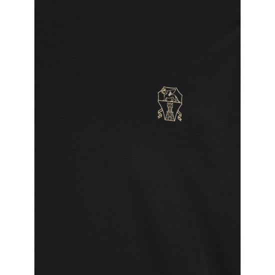 Brunello Cucinelli Cotton Jersey Crewneck T-Shirt Black Men