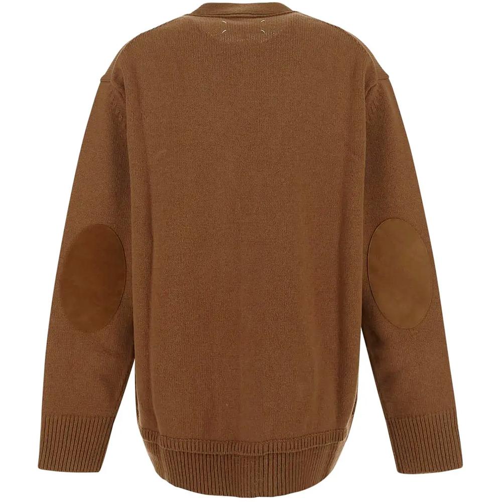 Maison Margiela Back Stitch Elbow Patch Cardigan for Men SI1GP0003 S18064 133F