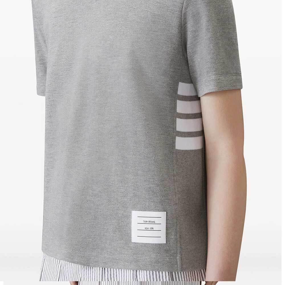 THOM BROWNE Classic Piqué 4-Bar Short Sleeve T-Shirt FJS207A 00050 055