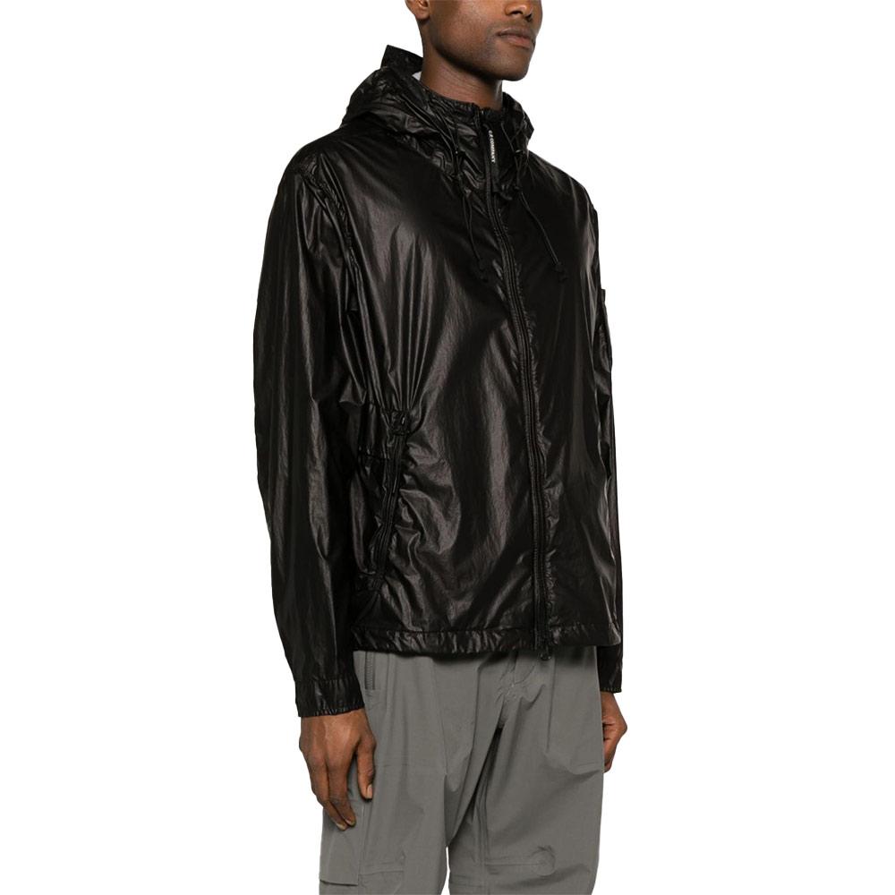 CP Company Black Nylon Hooded Jacket for Men