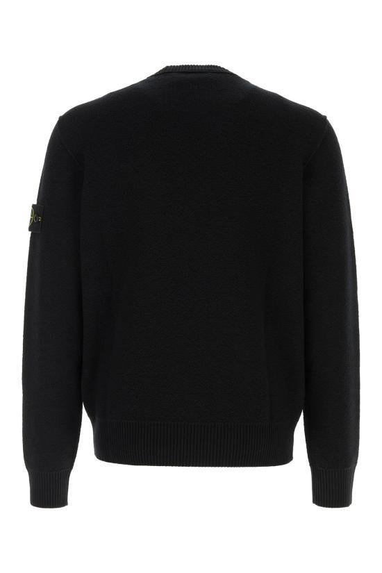 STONE ISLAND Wool Round Neck Sweater Men’s Black 5100011 S01C4 V0029 BLACK DOM