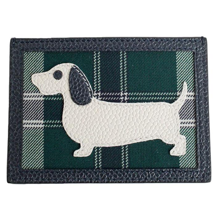 THOM BROWNE Hector Tartan Leather Card Holder
