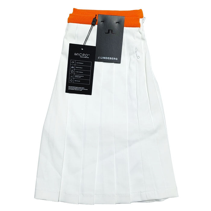 J LINDEBERG Sierra Pleated Golf Skirt Mid Length White