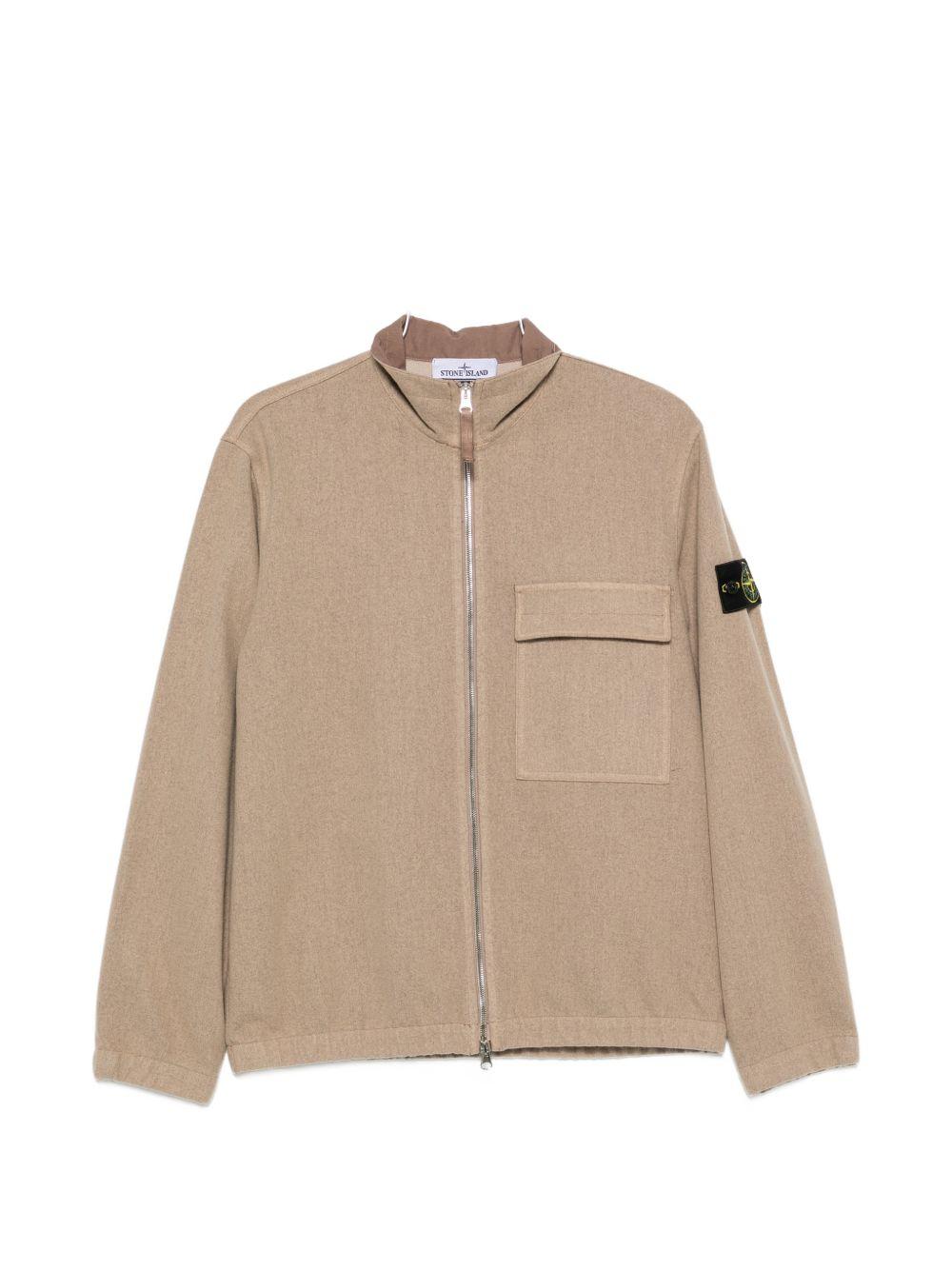STONE ISLAND Long Sleeve Shirt Jacket Bomber - Gray Men’s