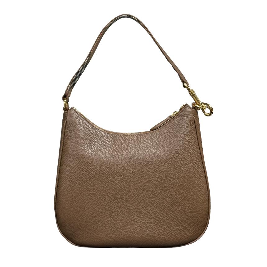 BURBERRY Grain Leather Brown Hobo Shoulder Bag 81046811