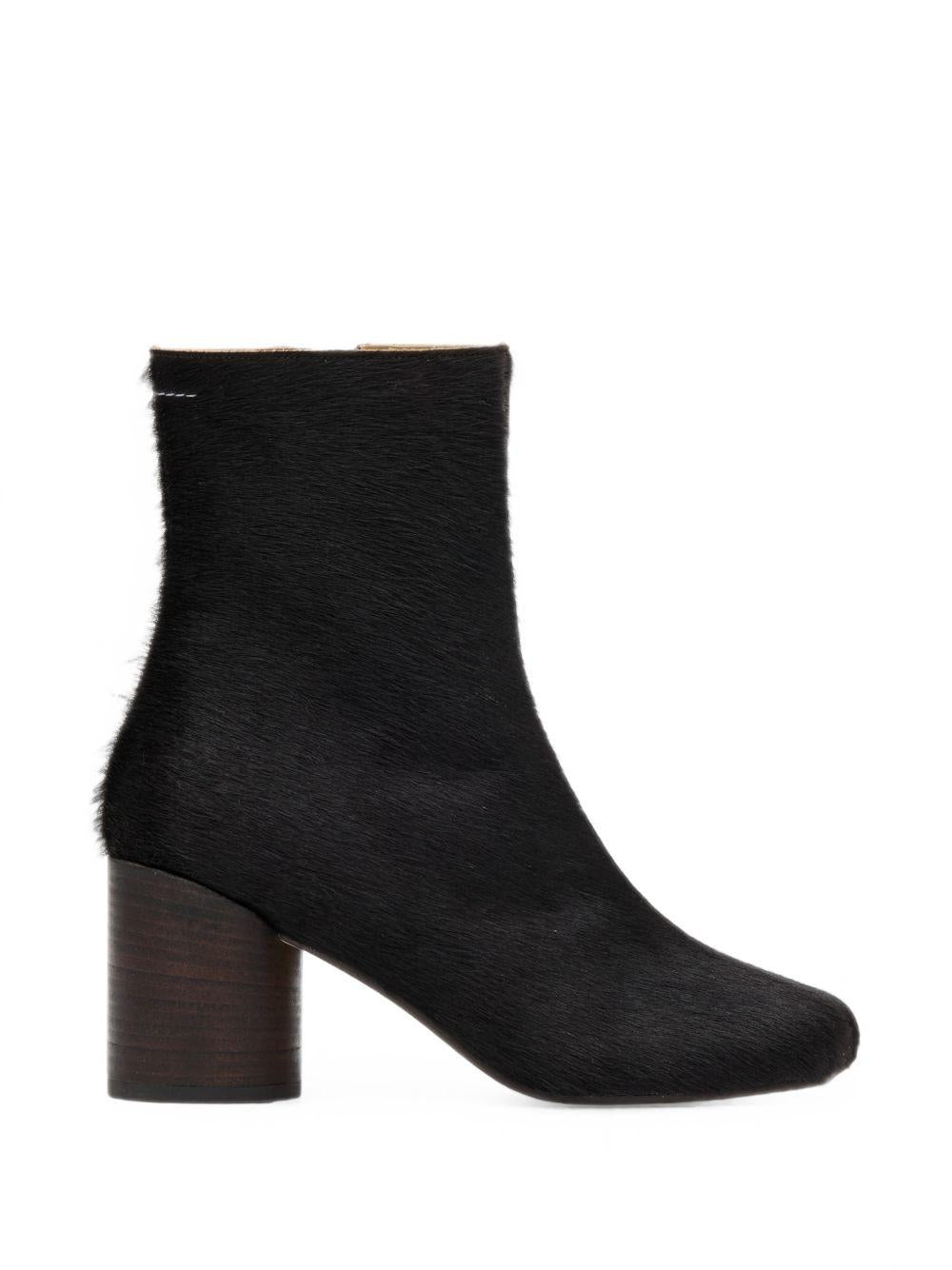 Maison Margiela Leather Ankle Boots Women’s Tan Block Heel Booties