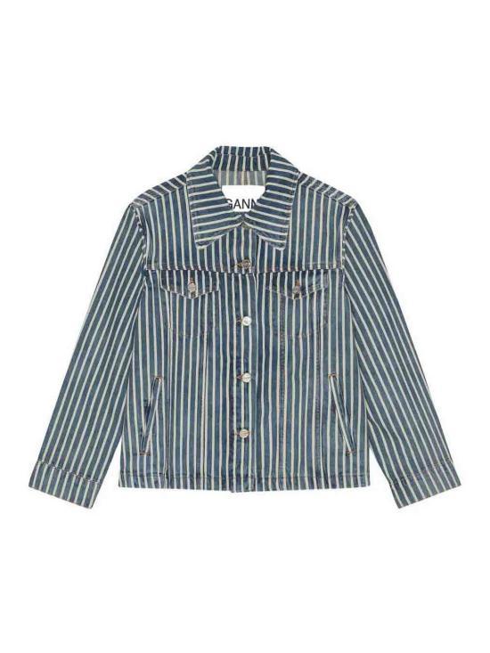 GANNI Denim Jacket Women’s Casual Outerwear J1745326 SOFT CHAMBRAY DOM