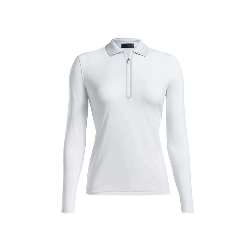 J LINDEBERG Stripe Zip Neck Polo T-Shirt Women’s Navy