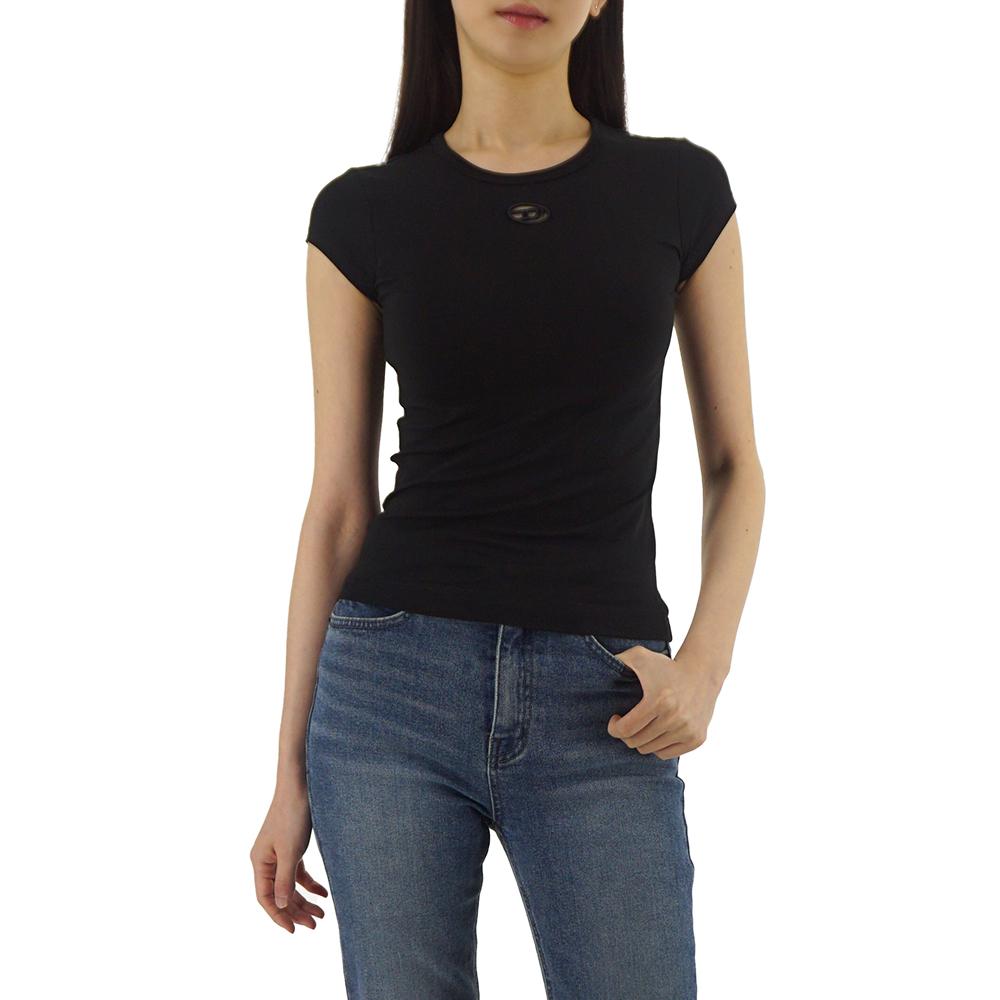 DIESEL Angy Mini Cutout Logo Women’s Short Sleeve T-Shirt 2 Colors