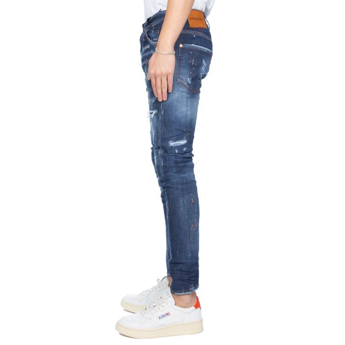 Dsquared2 Vintage Blue Paint Wash Sexy Twist Jeans for Men