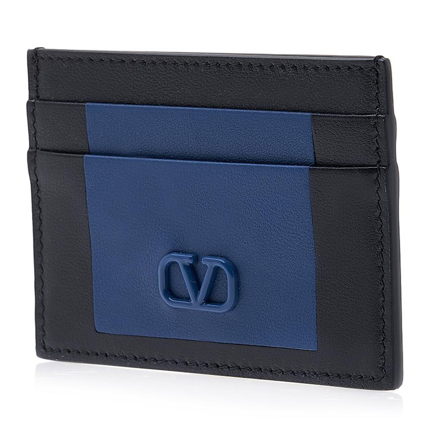 VALENTINO Garavani V-Logo Leather Card Holder for Men