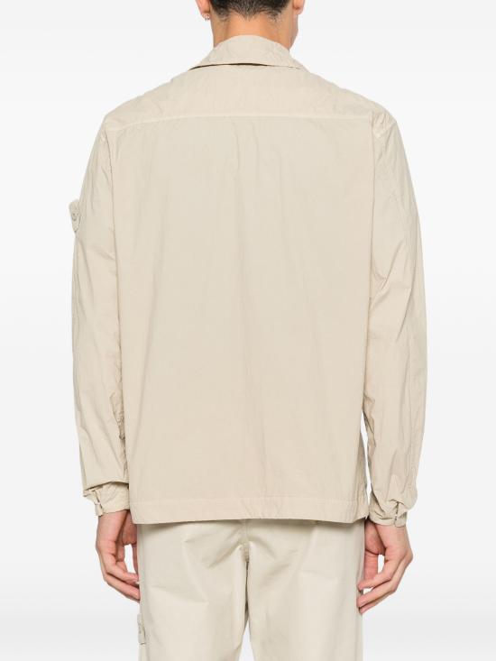STONE ISLAND Long Sleeve Shirt Men’s Black Cotton 1200044 S00F6 V0090 BEIGE DOM