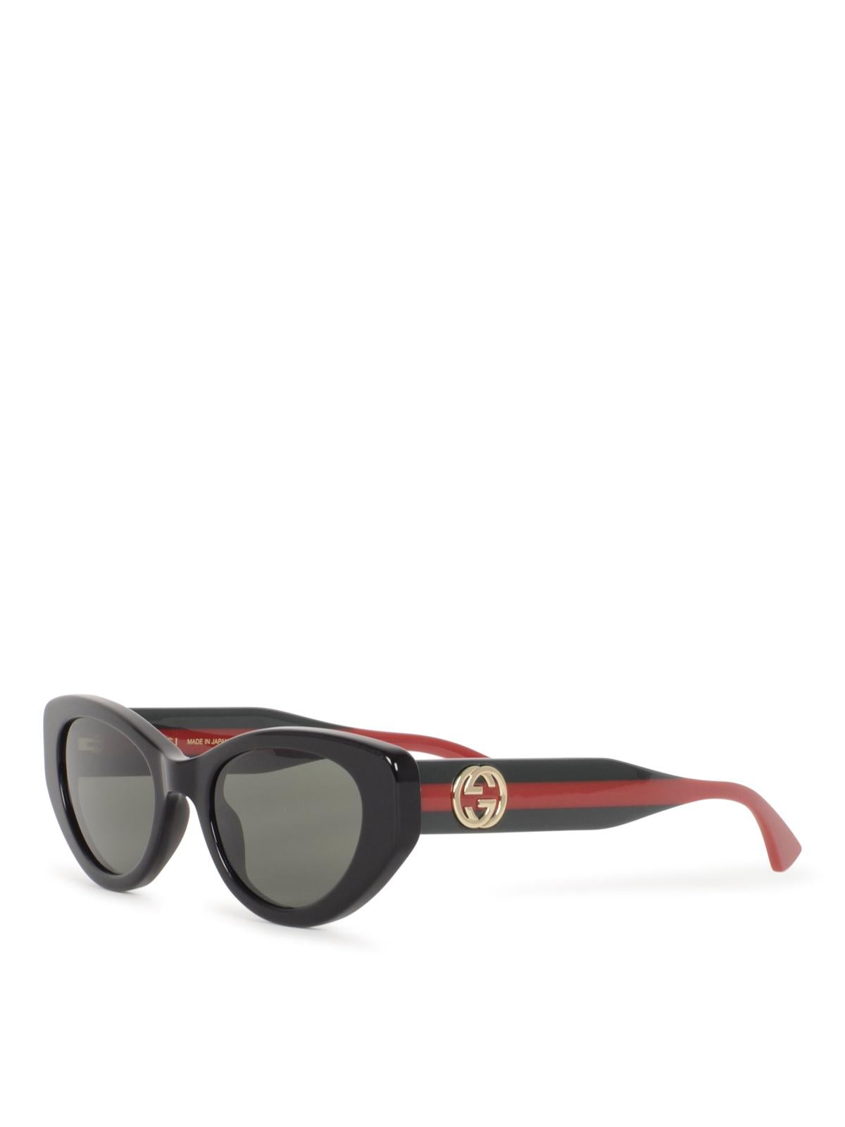 GUCCI Black Acetate Square Sunglasses for Men