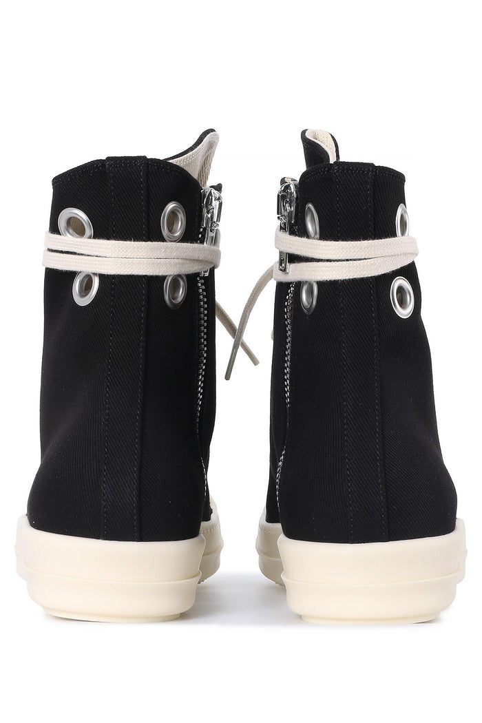 Rick Owens DRKSHDW Eyelet Black Milk High-Top Sneakers