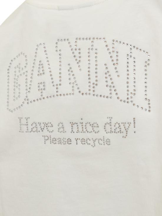GANNI Short Sleeve T-Shirt T3946135 EGRET DOM