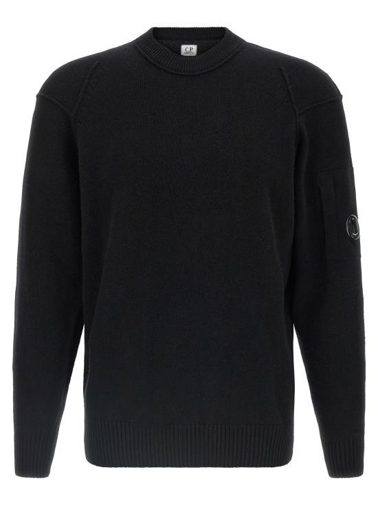 CP Company Lambswool GRS Crewneck Lens Sweater Black RFCMKN707A110149A999