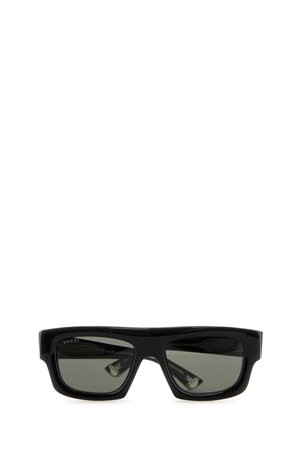 GUCCI Black Acetate Rectangle Sunglasses for Men